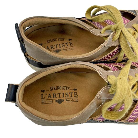 L'Artiste Spring Step Leather Lace-Up Comfort Sneaker Porscha BM 37 6.5-7 - Picture 6 of 8